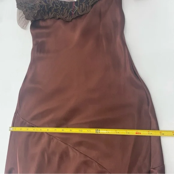 Ralph Lauren Collection Vintage Silk Gown Dress Embroidered Maxi 90s Slip Formal - Picture 5 of 15